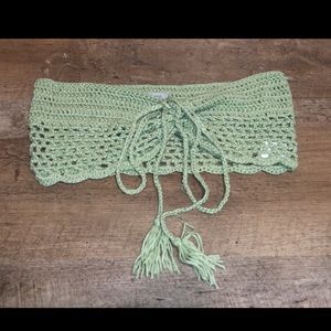 green crochet top